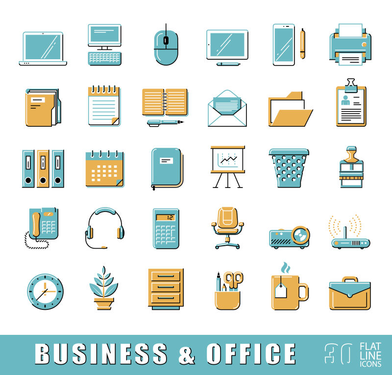 商業(yè)辦公用品插圖矢量設(shè)計 提升企業(yè)視覺形象的關(guān)鍵元素